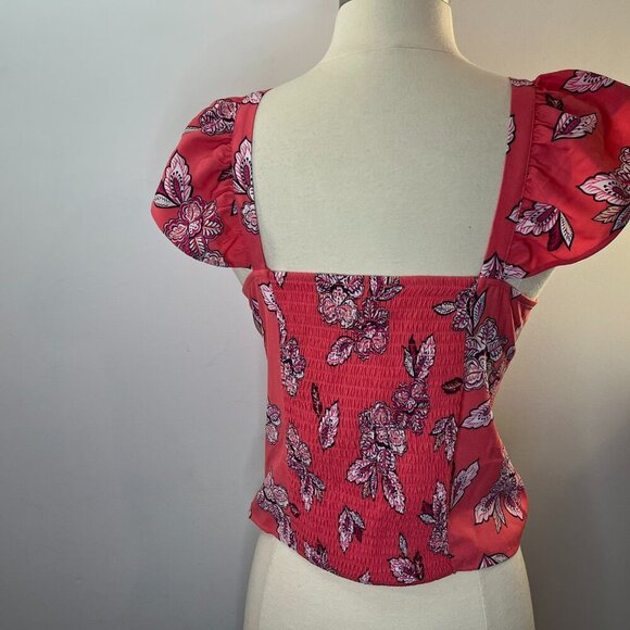 LOFT Women's Pink Floral Cropped Top - Size 6 - NWT - Picture 4 of 4